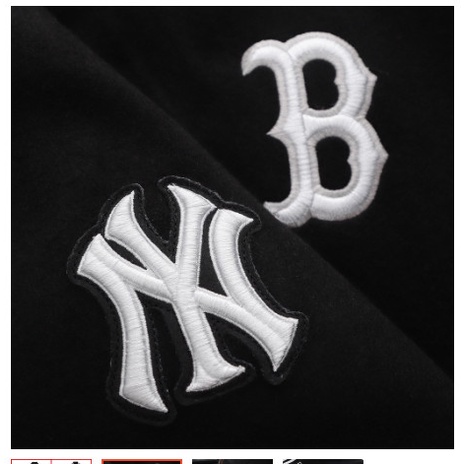 .Áo Khoác Bomber MLB NY, Áo Khoác Varsity MLB vải nỉ tay da unisex.