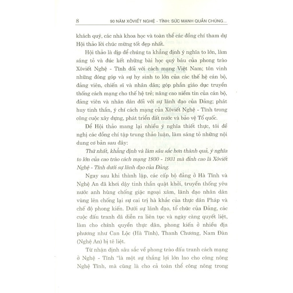 Sách - 90 Năm Xô Viết Nghệ – Tĩnh Sức Mạnh Quần Chúng Làm Nên Lịch Sử (1930 – 2020) (Kỷ Yếu Hội Thảo Khoa Học) | BigBuy360 - bigbuy360.vn