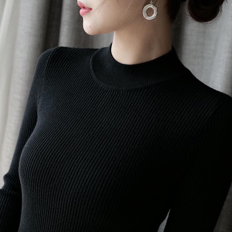 Áo len gân cổ 3 phân hàng xuất