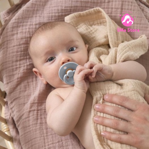 Ti Giả BIBS cao su Đan Mạch Chính Hãng Cho Bé, TẶNG HỘP ĐỰNG, 100% Cao Su Thiên Nhiên Siêu Mềm Như Ti Mẹ