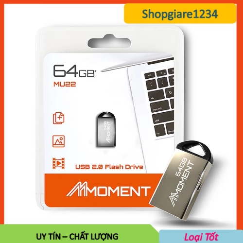 USB 2.0 Moment MINI 16GB/ 32GB/ 64GB (Bạc) -Thiết Kế Nhỏ Gọn