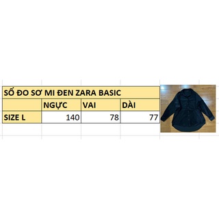 Áo Sơ Mi Đen ZARA BASIC - Size L (V78-N140-D77) - 3872
