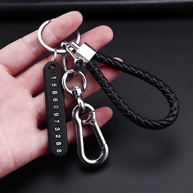 Phụ kiện 5 món Móc khóa số điện thoại tránh mất chìa khóa tiện lợi,nhiều màu sắc cool ngầu-Go Home