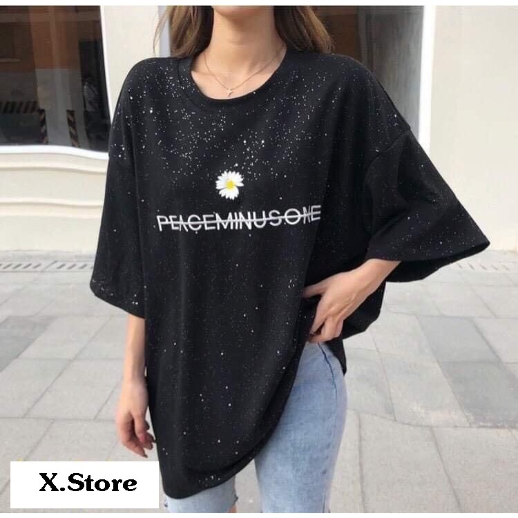Áo Thun In Chữ Pe Hoa Cúc - Áo Phông Form Rộng Tay Lỡ - Áo Thun In Chữ - Áo Nam Unisex - Áo Thun Cotton Nữ Có Ảnh Thật