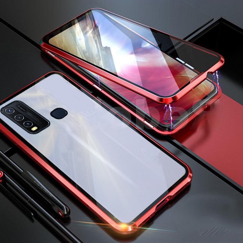 VIVO Y30 Y50 Y 30 50 Ốp lưng mặt kính viền khung kim loại cứng cho For VIVOY30 VIVOY50