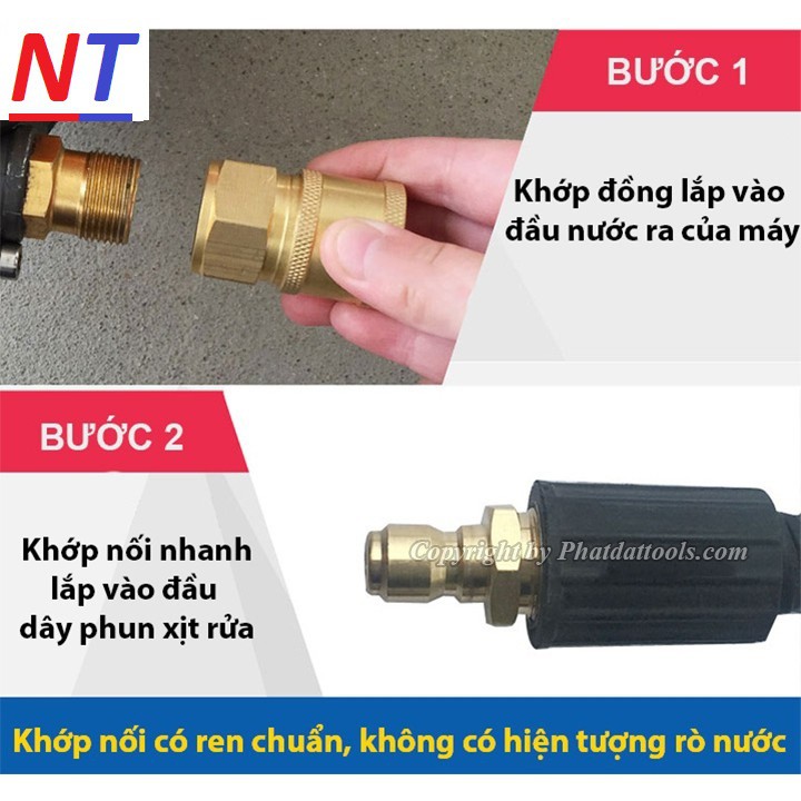 Bộ Khớp Nối Nhanh Cho Máy Xịt,Rửa Xe Gia Đình Tiện Dụng