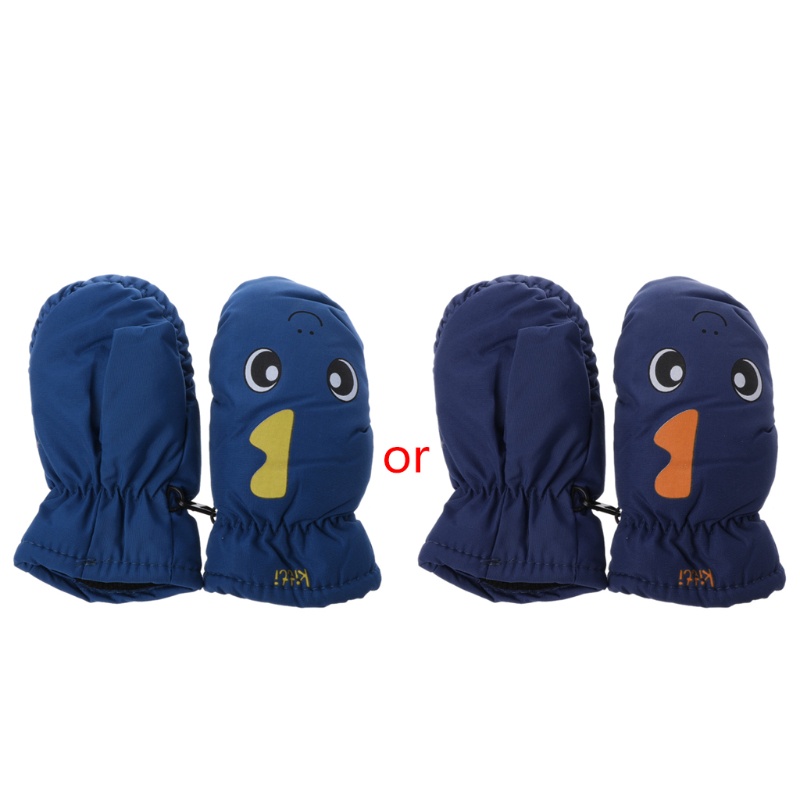Găng Tay Trượt Tuyết Mùa Đông Đệm Cotton Giữ Nhiệt Chống Nước Dễ Thương Cho Trẻ Em