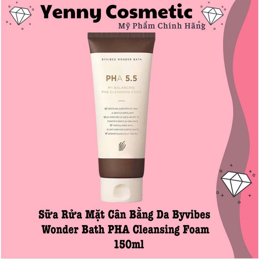 Sữa Rửa Mặt Cân Bằng Da Byvibes Wonder Bath PHA 5.5 Cleansing Foam 150ml
