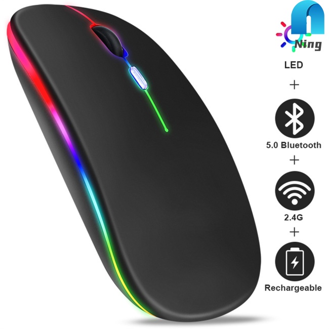 Chuột không dây Ning 2.4g Có Đèn Led Rgb Chất Lượng Cao