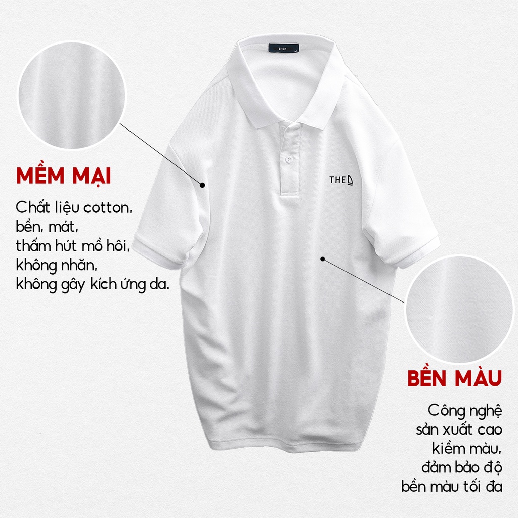 Áo Polo Nam Cotton The D Trơn Màu Dáng Regular Fit, Chất Liệu Cotton Mềm Mịn, Thoáng Mát, Thấm Hút Tốt AP 5513