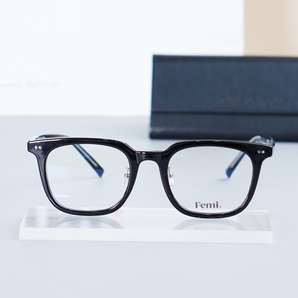 Gọng kính cận vuông Femi Baker mắt kính nam nữ chống ánh sáng xanh