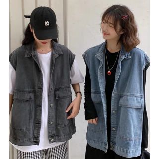 Khoác Jeans Gile Jeans Ulzzang Giống TrongTiktok Form Rộng Dài Hàn Quốc