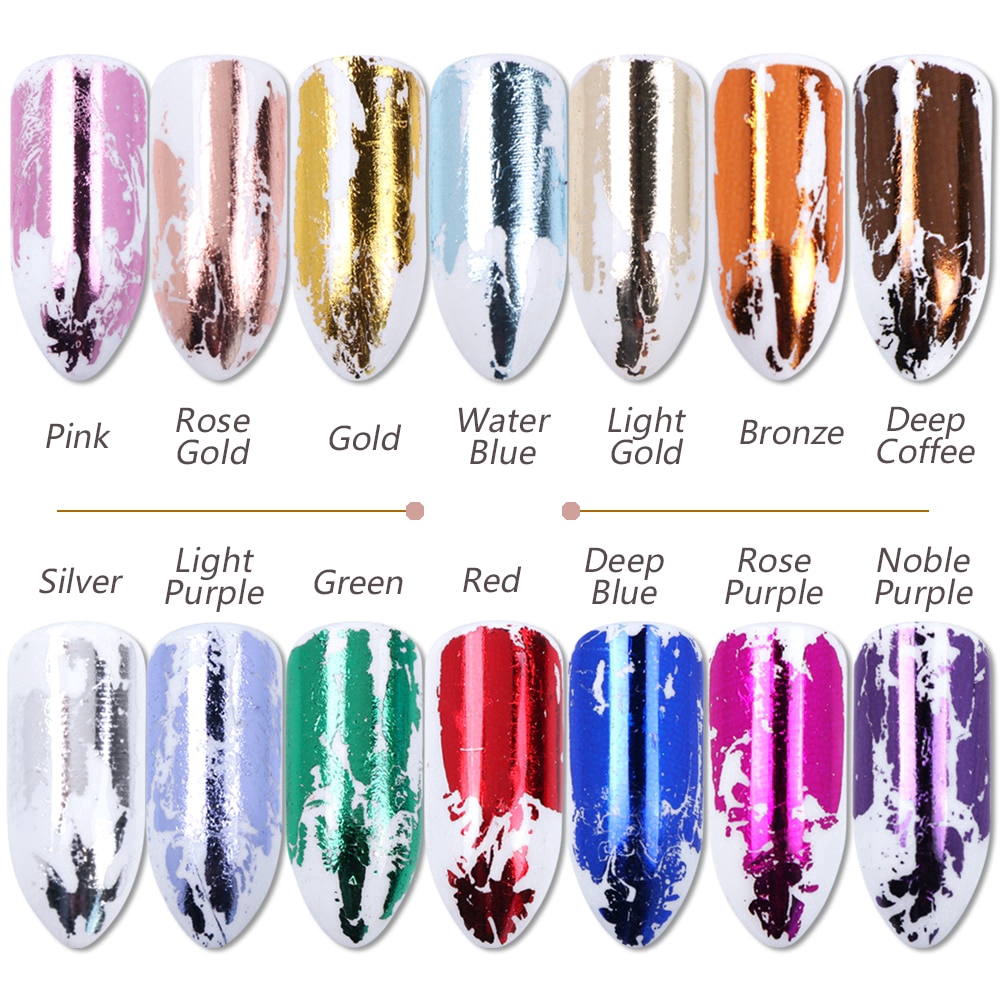 Bộ 14 cuộn giấy foil ba chiều dán trang trí móng nghệ thuật đẹp mắt