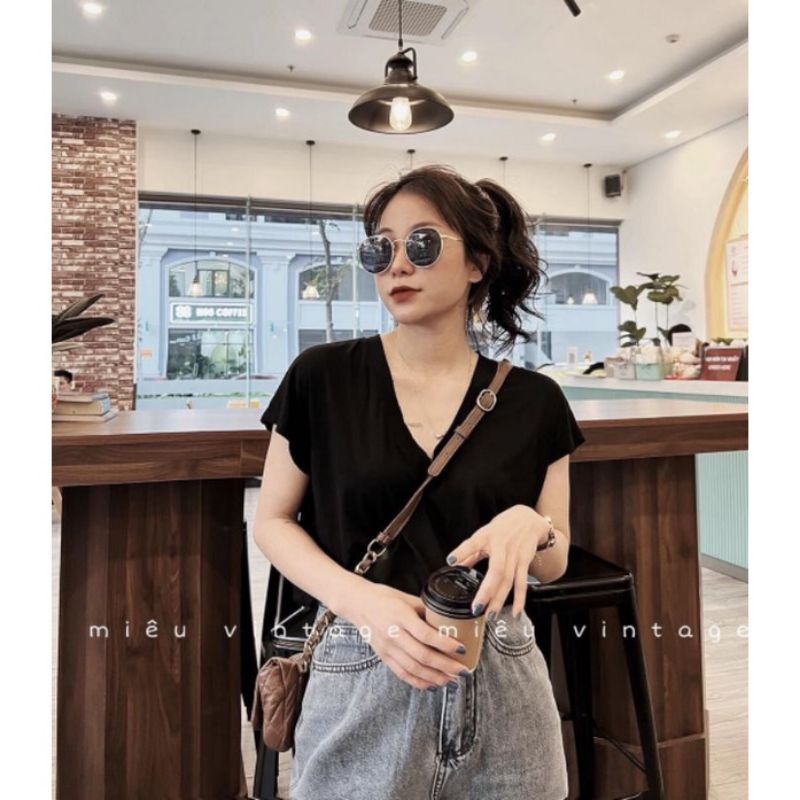 Áo phông cổ tim túi loại 1