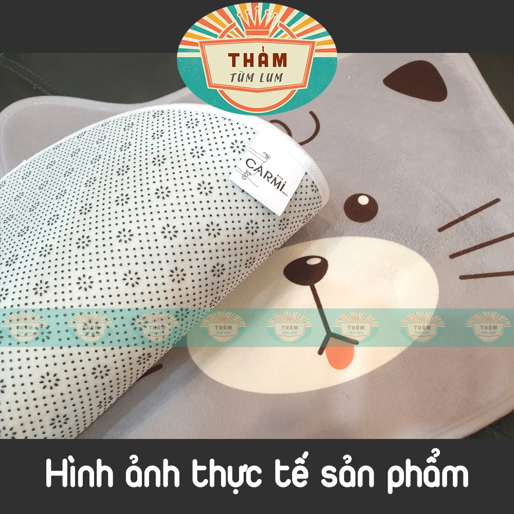 Thảm chùi chân thảm lau chân hình Mặt Gấu chất liệu mềm mịn - carmi deco hàn quốc -CM1