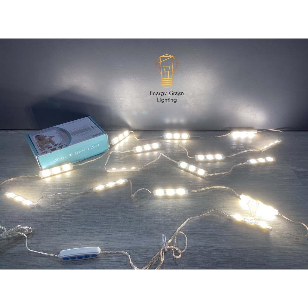 Bộ 15 thanh led 3 mắt Energy Green Lighting dán gương trang điểm dán tủ kính tiện lợi siêu sáng - Bảo Hành 12 Tháng