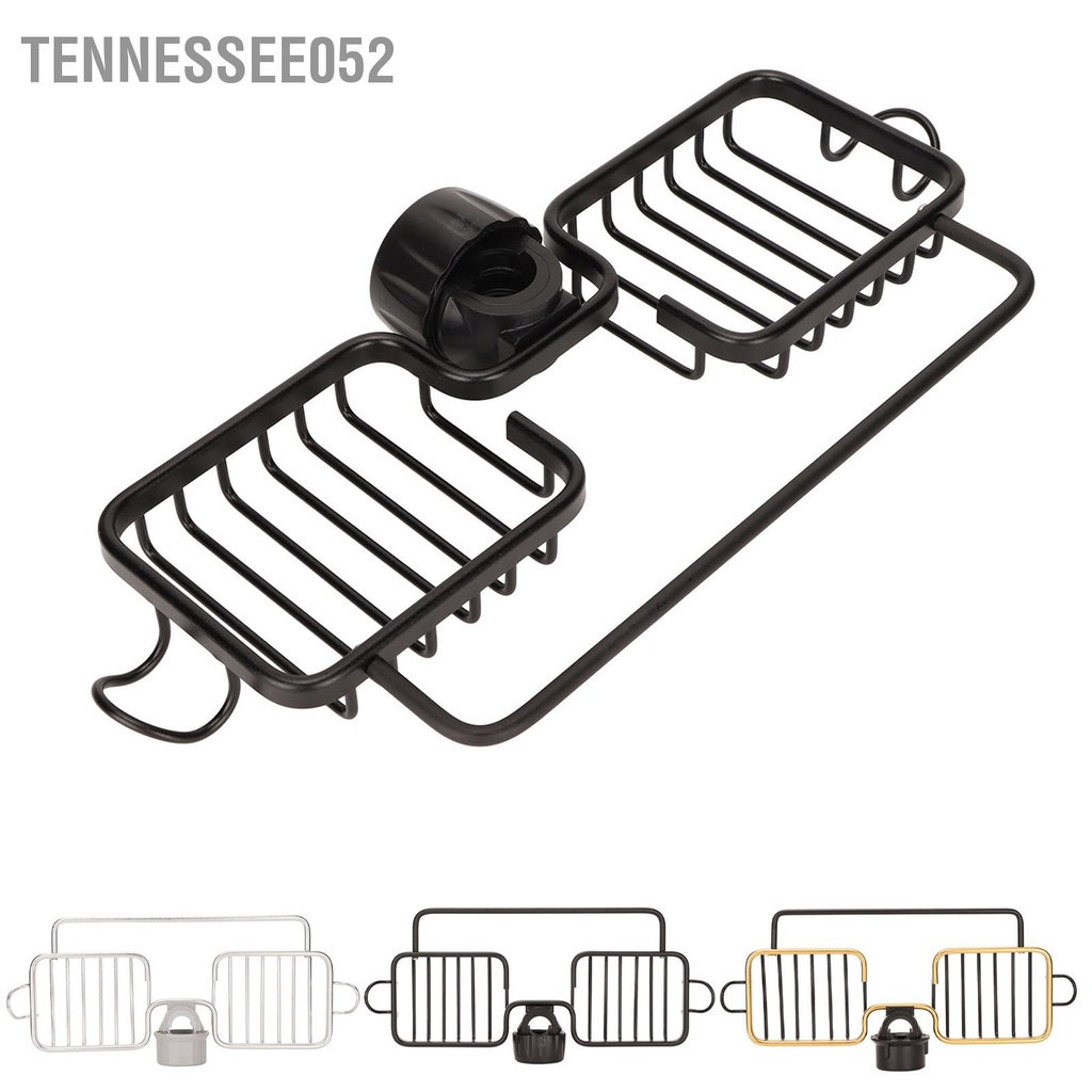 Tennessee052 Kệ lưu trữ vòi bằng nhôm nhựa hai ngăn với thanh treo khăn cho phòng tắm nhà bếp bọt biển