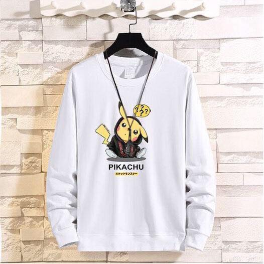 Áo Thun Dài Tay-Nam Nữ PIkachu Chất Da cá dày 5 Màu Phong Cách Hàn Quốc