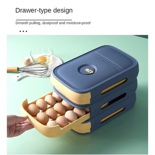 🇻🇳stock ready🇻🇳Home refrigerator fresh egg carton drawer type kitchen storage box with stackable lid with egg roll finishing box🔙COD