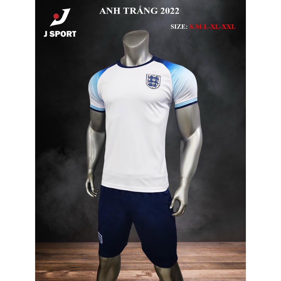 Tuyển Anh - Áo bóng đá in theo yêu cầu .Áo Bóng Đá tuyển Anh WC 2022, 2 màu . Áo Bóng Đá Đẹp, Mẫu Mới 2022