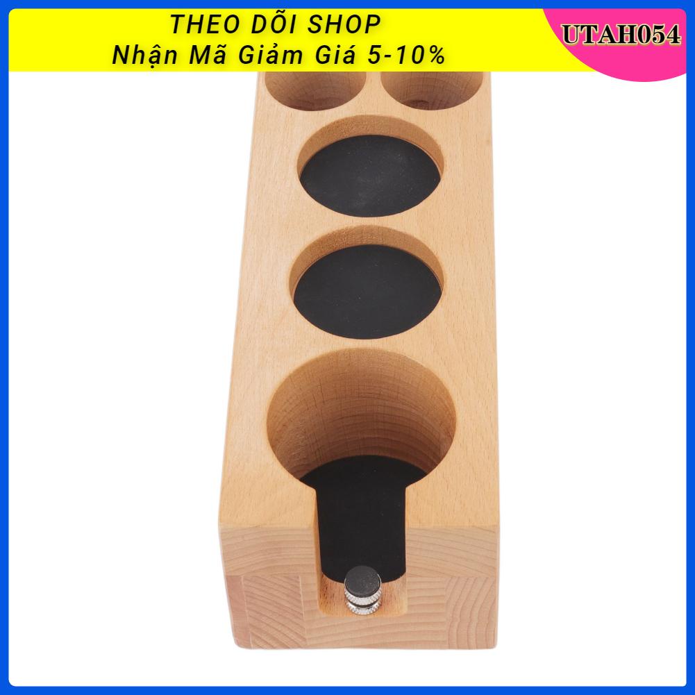 Utah054 Giá đỡ băng đĩa cà phê bằng gỗ 5 lỗ Trạm không trượt với thảm cho quán Trang chủ
