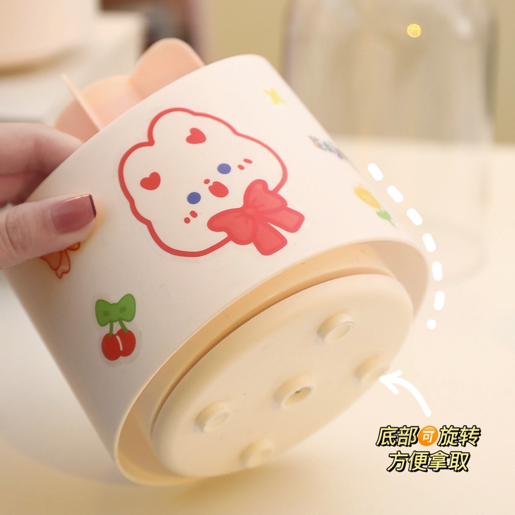 Thùng đựng đồ chống bụi dung tích lớn có thể xoay để bàn kiểu Nhật Bản