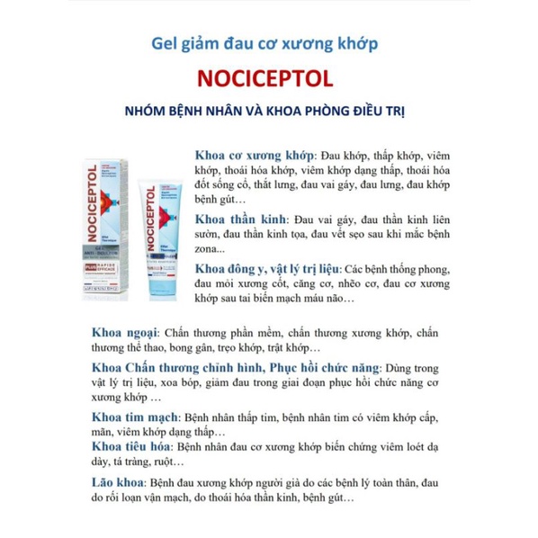 Nociceptol 120ml - Gel bôi giảm đau cơ xương khớp hiệu quả đến từ Pháp