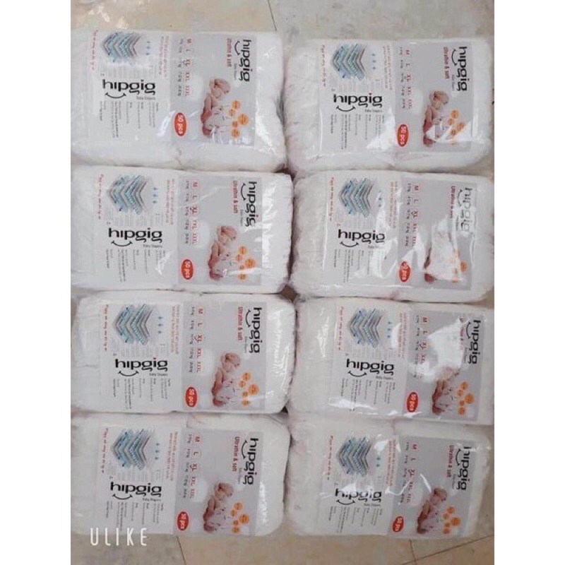 bỉm trần dán                 100 Bỉm dán trần Hipgig S100/M100/L100/XL100/XXL100/XXXL 100