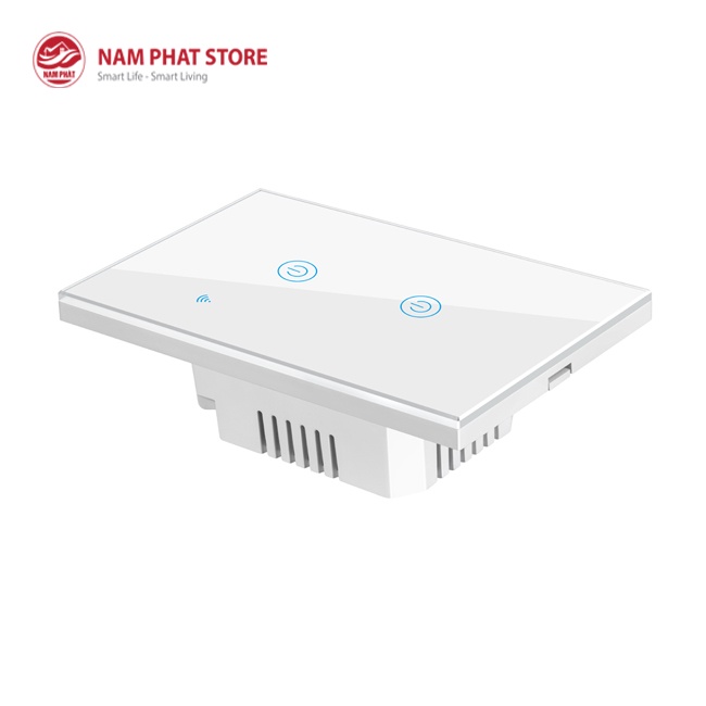 Công tắc 2 nút thông minh Wifi chữ nhật TUYA SMART