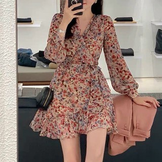 Đầm hoa nhí đắp chéo