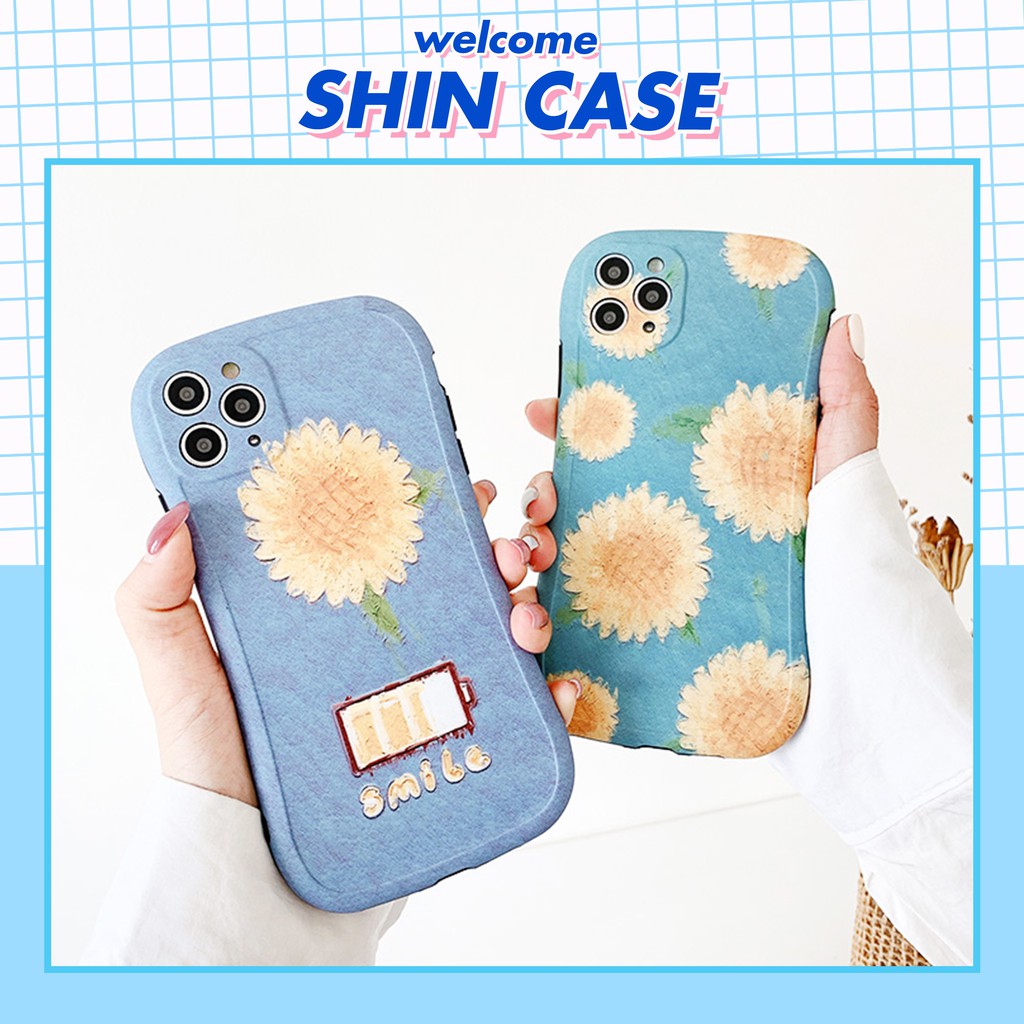 Ốp lưng iphone Blue Sunflower IMD viền cong dày 5/5s/6/6plus/6s/6splus/7/7plus/8/8plus/x/xs/11/12/pro/max/plus/promax | BigBuy360 - bigbuy360.vn