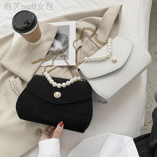 Túi Xách Dáng Vuông Nhỏ Đính Ngọc Trai Giả Kiểu Retro Pháp Thời Trang Thu Đông 2020 Cho Nữ