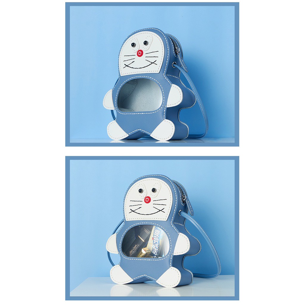 [Sắn Hàng] Set Nguyên Liệu Làm Túi Handmade Hình Doraemon Bụng Trong Suốt Siêu Dễ Thương