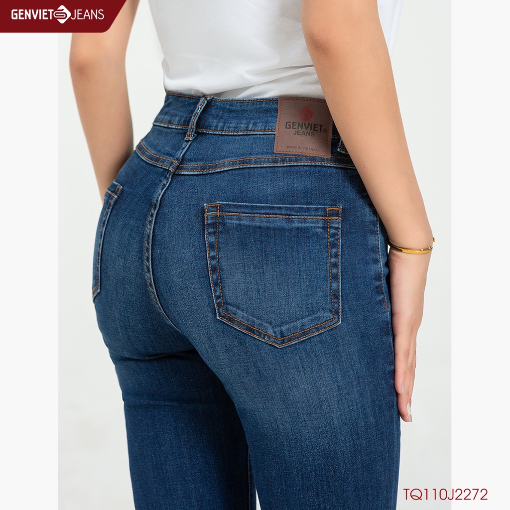 Quần Jeans Nữ Ống Vẩy Loe Co Dãn Genviet Chất Bò Jean Trẻ Trung Năng Động Ống Loe TQ110J2272