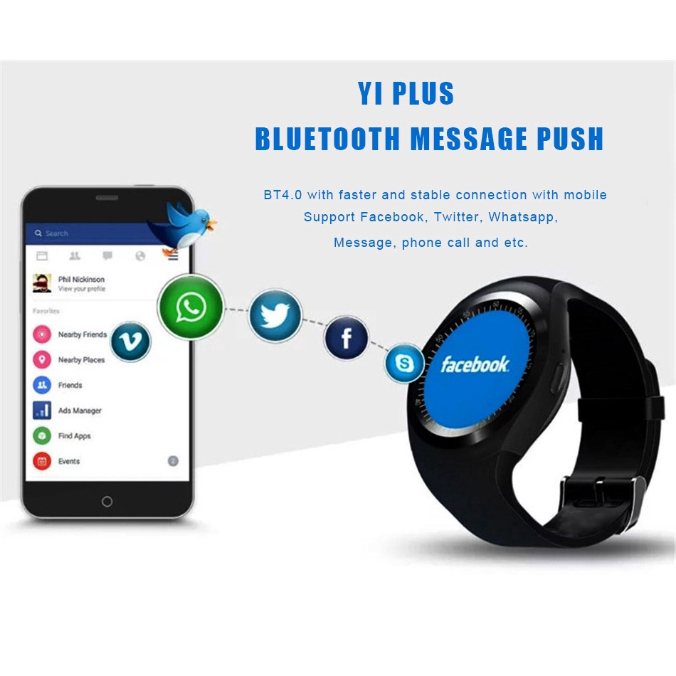 Vòng tay thông minh Y1 kết nối Bluetooth hỗ trợ nghe gọi theo dõi nhịp tim chất lượng cao tiện dụng