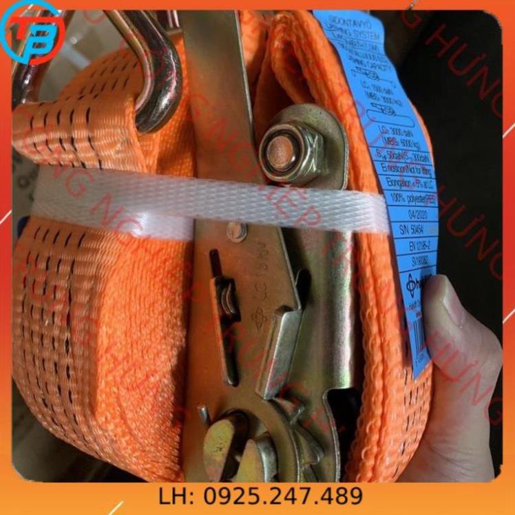 Dây cảo chằng hàng tăng đơ TBVINA bản 50mm, Tải trọng 3 tấn, dài 5m, 6m, 8m, 10m, 12m