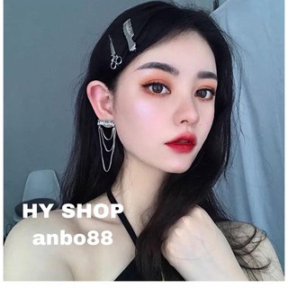 kẹp tóc nữ cá tính hình chiếc lược và cây kéo
