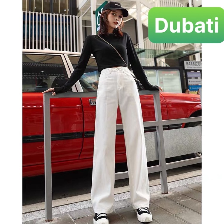 QUẦN JEANS CHẤT BÒ , KAKI ỐNG SUÔNG RỘNG NÂU SỮA CẠP CAO DÀI CHÂN SIÊU TÔN DÁNG PHONG CACH CAO CẤP MỚI -DUBATI FASHION