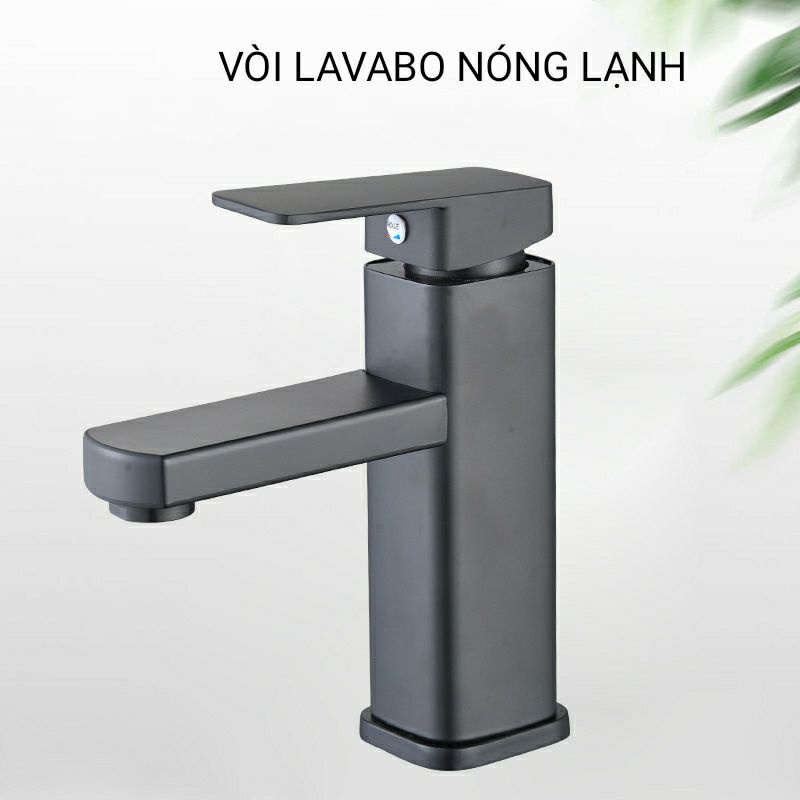 Vòi chậu lavabo nóng lạnh MAS màu đen,vòi lắp cho lavabo loại một lỗ