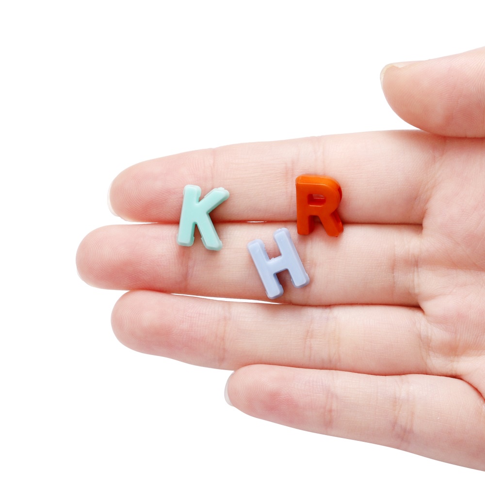 Set hạt xỏ St.kunkka 20g 12.5mm bằng acrylic kiểu chữ cái làm vòng tay/ dây chuyền