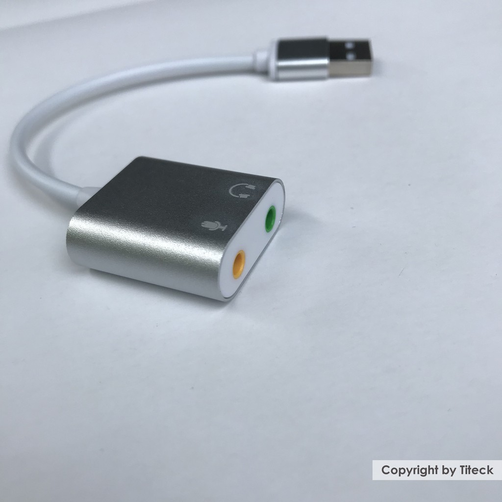 Cáp USB Sound Card 7.1 vỏ nhôm cao cấp dài 16cm ( USB to Mic và Loa )