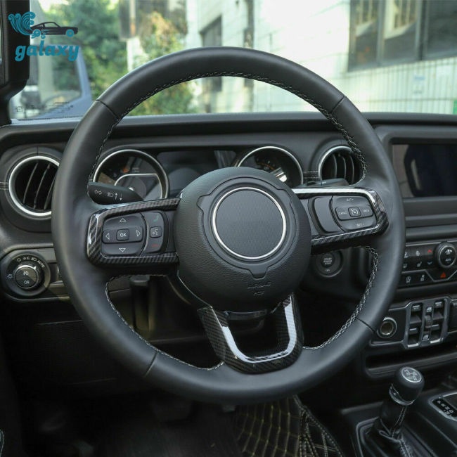 Bộ 3 Miếng Bọc Vô Lăng Xe Hơi Họa Tiết Sợi Carbon Cho 2018 Jeep Wrangler Jl Jt