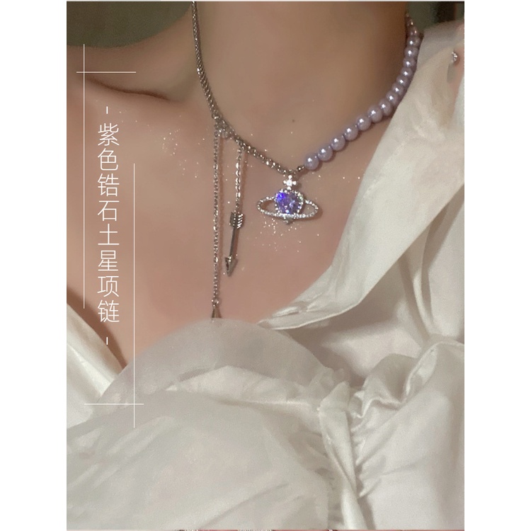 Dây Chuyền Hình Trái Tim Màu Tím Thời Trang Cho Nữ