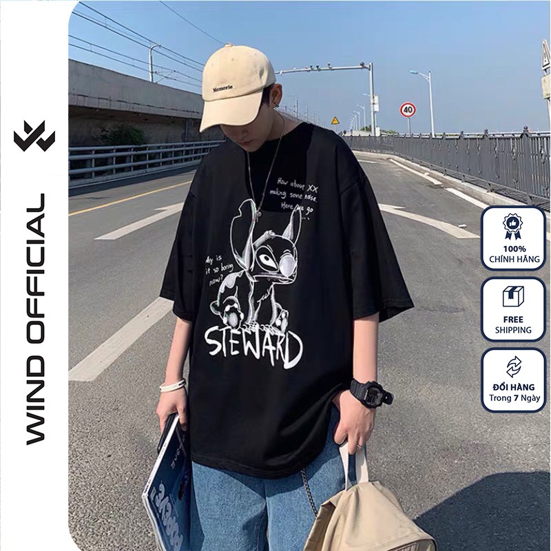 Áo thun tay lỡ Wind phông unisex form rộng STEWARD nam nữ oversize ulzzang | BigBuy360 - bigbuy360.vn