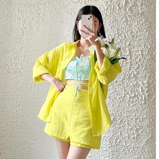 Áo sơmi kiểu 2 màu watercolor shirt soda pop