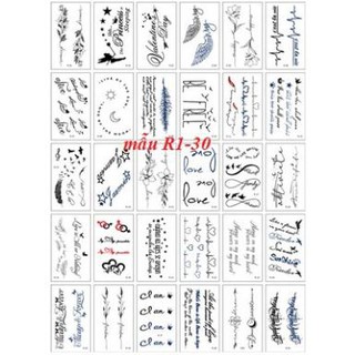 🍀Bộ xăm tạm thời 15 ngày (gồm 2 loại: xăm mực + xăm dán)