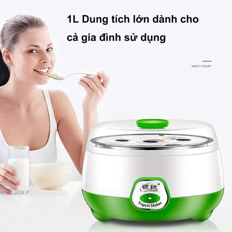 Máy Làm Sữa Chua Yogurt Mini 1L An Toàn Cao Cấp, Tặng 3 Hũ Thủy Tinh  Hữu Ích Cho Món Sữa Chua Ngon Tuyệt Vào Mùa Hè