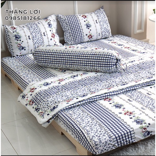 Drap Cotton 100% Thắng Lợi chính hãng Mẫu Nơ xám IN LOGO THẮNG LỢI vệ sinh dễ dàng.