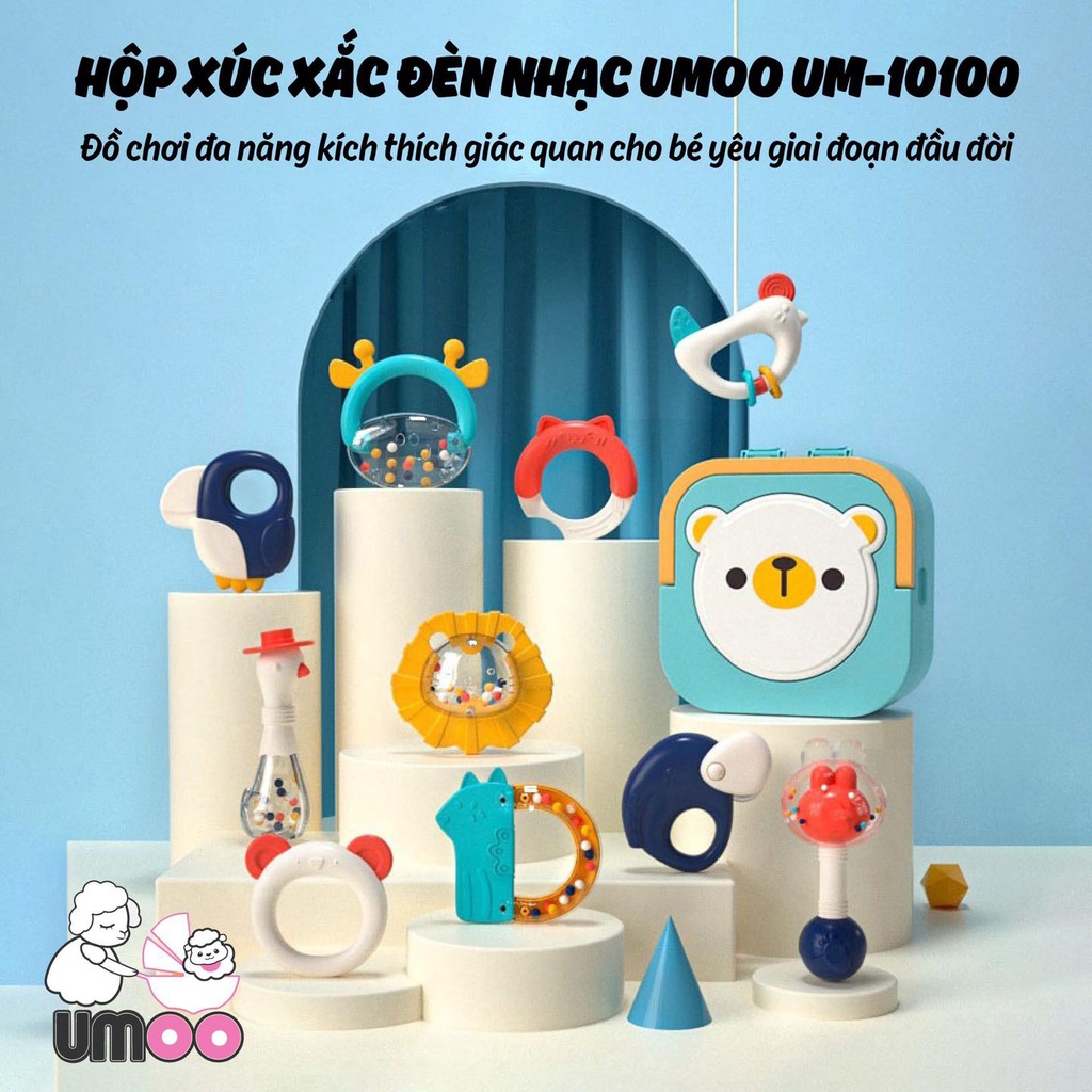 Det bộ gặm nướu cho bé có đèn có nhạc umoo