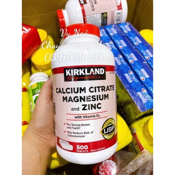 [Hàng Mỹ] VIÊN UỐNG KIRKLAND CALCIUM CITRATE MAGNESIUM AND ZINC WITH VITAMIN D3